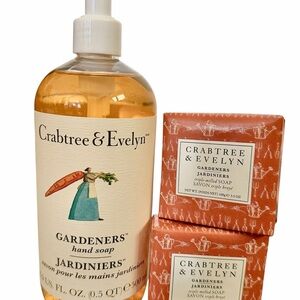 Crabtree & Evelyn Triple Milled Soap 2 Pack & Hand Soap Bundle - Gardeners